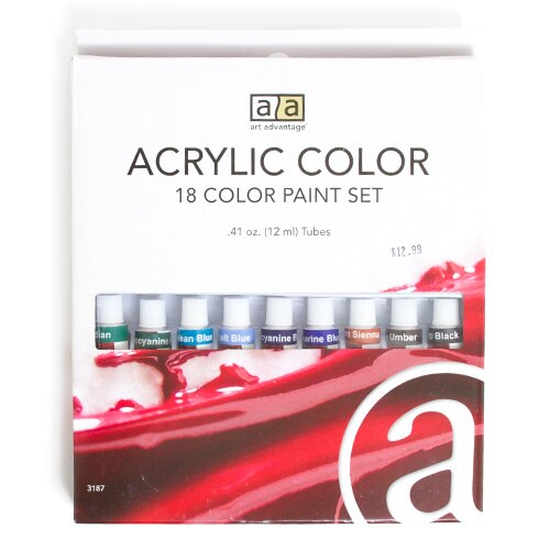 Art Advantage, 18 Color, Acrylic, Paint, Set, 12ml